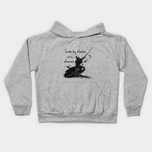 Live By Choice Not By Chance Samurai Black on White Kids Hoodie